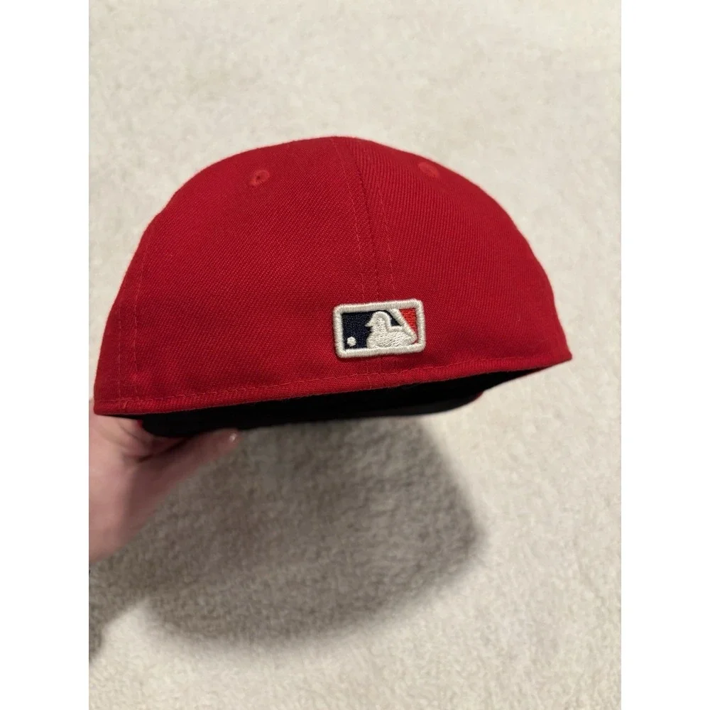 Los Angeles Angels Hat Cap Fitted Boys 6‎ 3/8 Red MLB Baseball 59FIFTY New Era